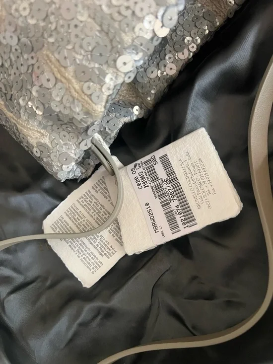 NWT Italy Brunello Cucinelli Sequined Embellished Silver Beige shoulder bag - Picture 10 of 12